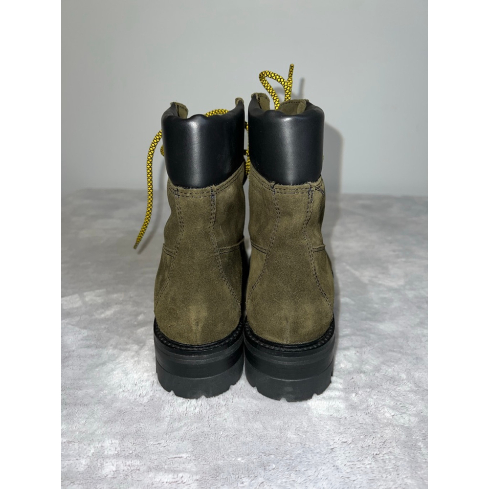 La Canadienne Suede Lace Up Boots Size 8 Olive Green - Picture 4 of 9